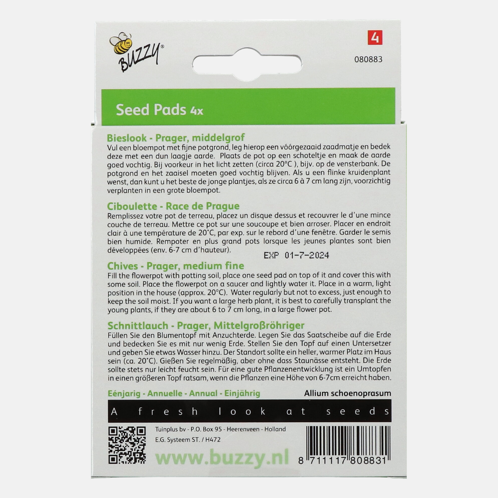 Buzzy® Seedpads Schnittlauch Prager 4x 8cm