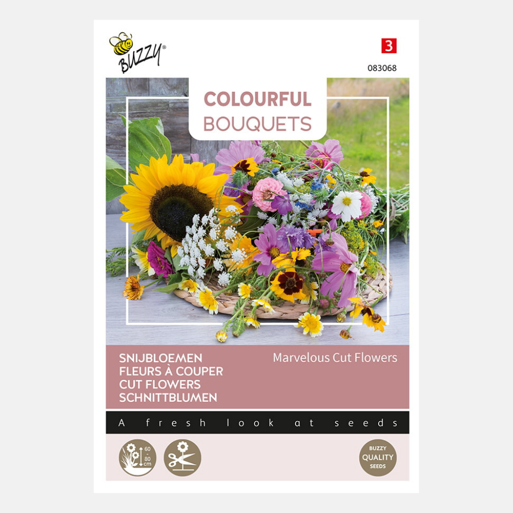 Bouquets colorés Buzzy®. Merveilleuses fleurs coupées