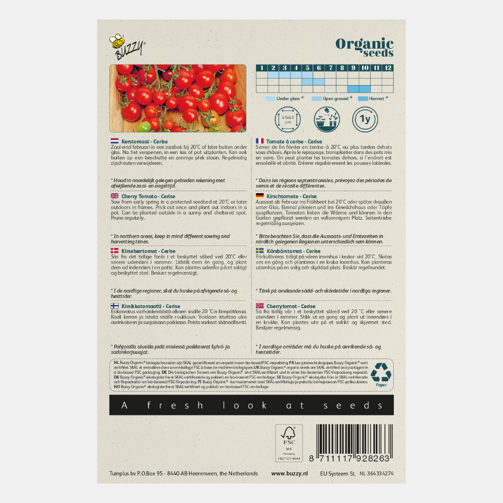 Tomates Cerises Bio 'Cerise' BIO