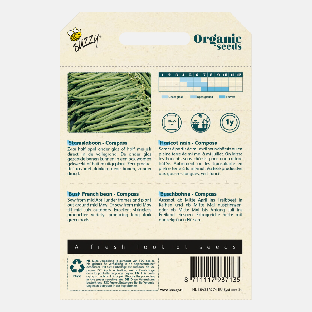 Buzzy® Haricots verts standards biologiques 'Compass' BIO