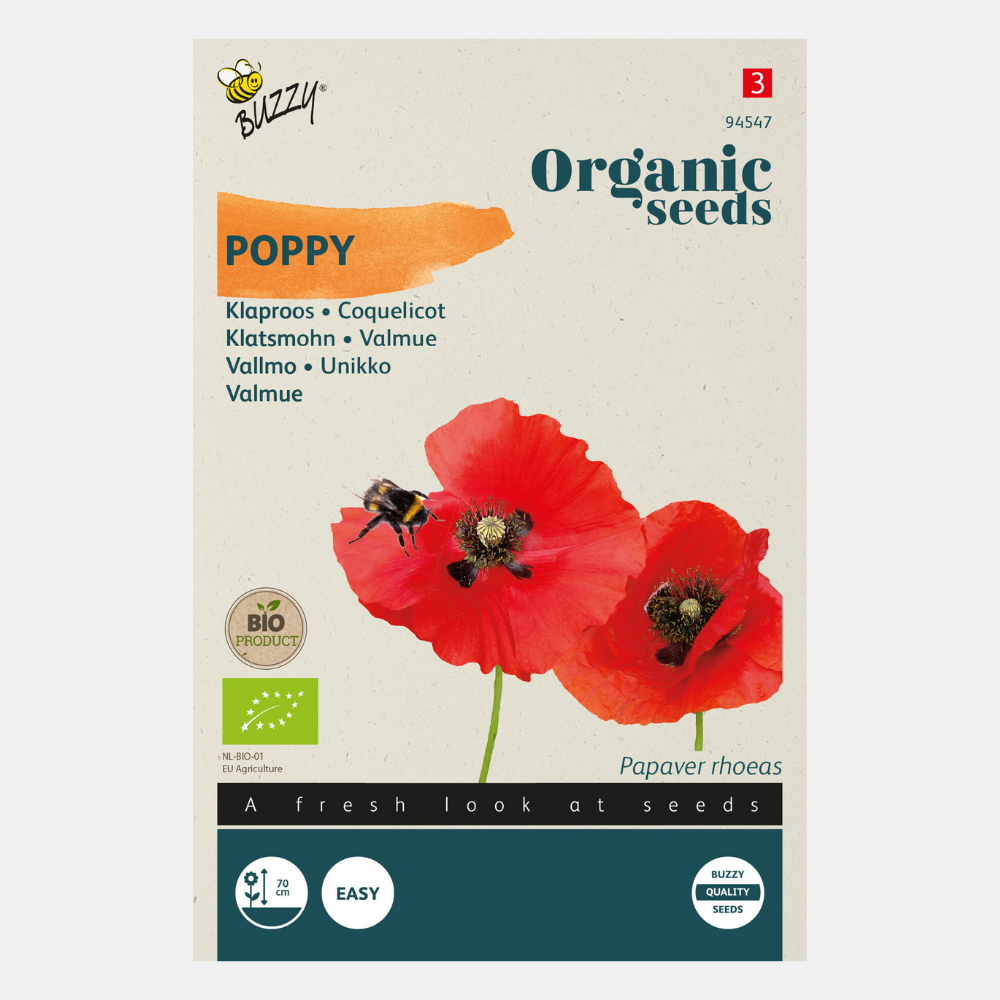 Coquelicot biologique Buzzy. Rouge Coquelicot BIO