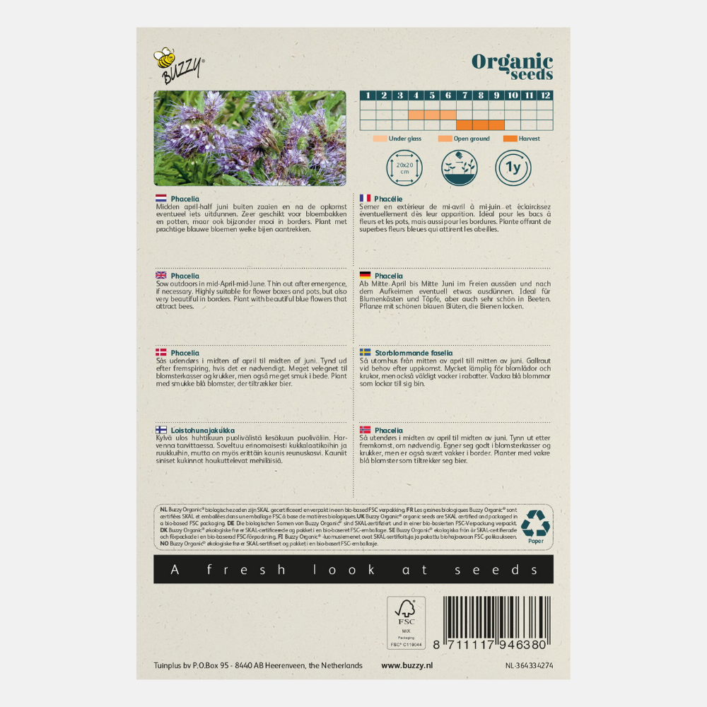 Buzzy Organic Phacelia - Nourriture pour abeilles BIO