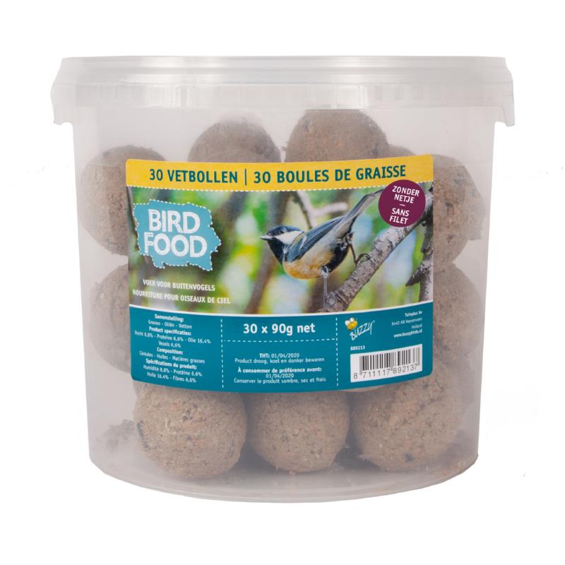 Seau de boules de graisse sans filet - 30x90g