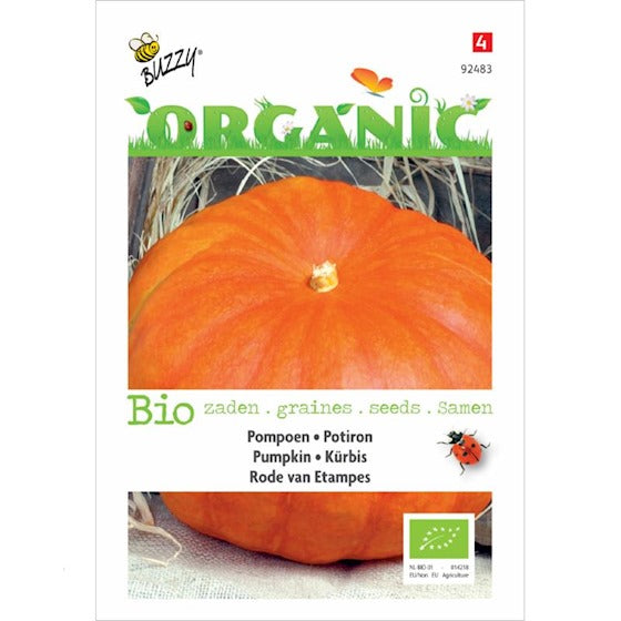 Citrouille Rouge Bio d'Etampes - contenu : 6 graines