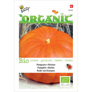 Citrouille Rouge Bio d'Etampes - contenu : 6 graines