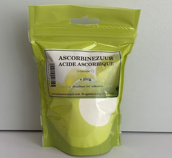 Ascorbinsäure (Vitamin C) 250 g verhindert Verfärbungen von Most (Apfelwein oder Obstwein)