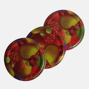 Deksel 82 mm fruitmotief (25 stuks) - Plukkers.com