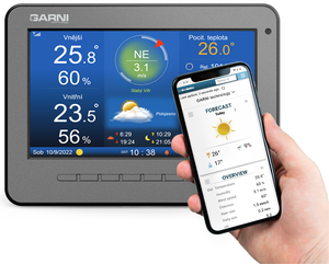 Station météo avancée 7 en 1 avec WiFi - consultable en ligne (GARNI 3015 Arcus)