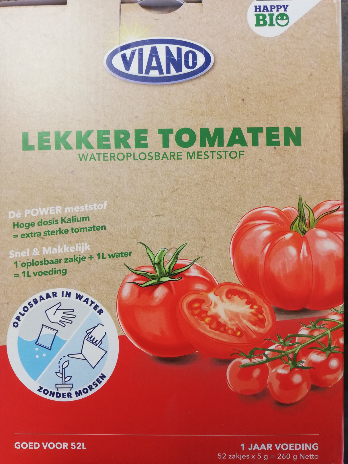 Oplosbare HAPPY BIO meststof Lekkere tomaten - 52 zakjes