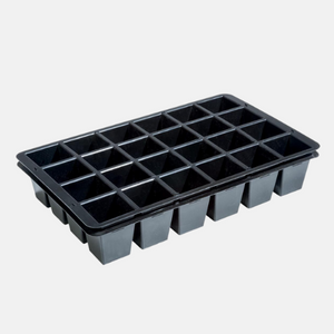 Kleine Aussaatschale 24 Löcher aus Hartplastik – 36,5 x 22 x 6 cm (2er-Set)