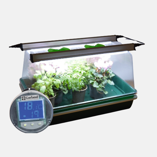 Propagator Geodome verwarmd met geïntegreerde LED groeilampen en thermostaat (2 afmetingen)