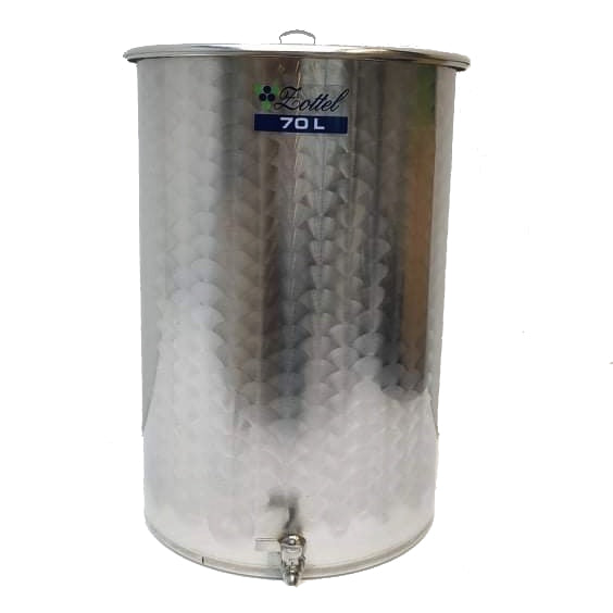 Cuve inox 70 litres avec couvercle flottant, pompe, pneu et joint d'eau