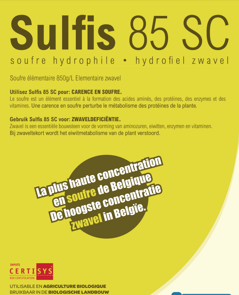 Sulfis 85 SC soufre en spray 10 litres - soufre élémentaire