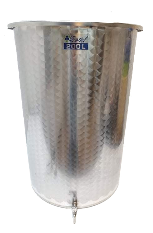 Cuve inox 200 litres avec couvercle flottant, pompe, pneu et joint d'eau