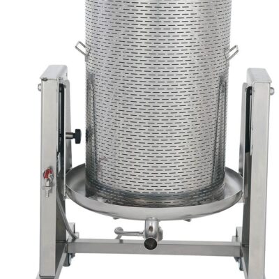 Hydropresse inox 100 litres avec sac de pressage, capot de protection et diaphragme de pressage