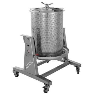 Hydropresse inox 100 litres avec sac de pressage, capot de protection et diaphragme de pressage