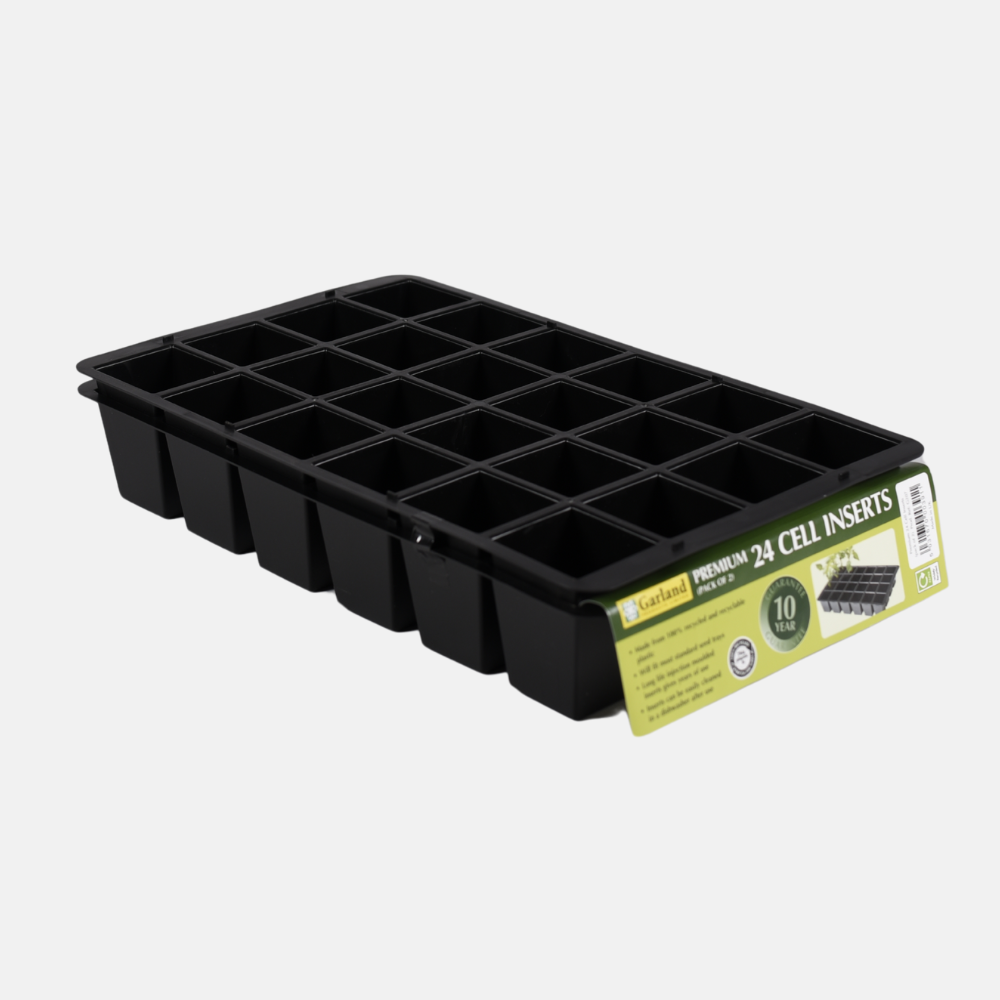 Zaaitray hard kunststof 36,5x22x6 cm - 24 gaten (set van 2)