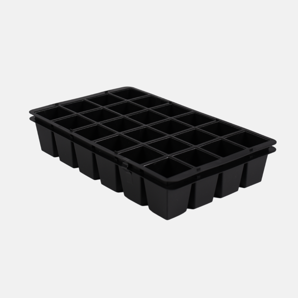 Zaaitray hard kunststof 36,5x22x6 cm - 24 gaten (set van 2)