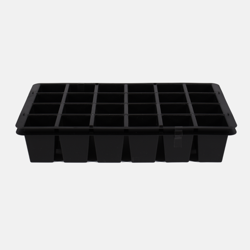 Zaaitray hard kunststof 36,5x22x6 cm - 24 gaten (set van 2)