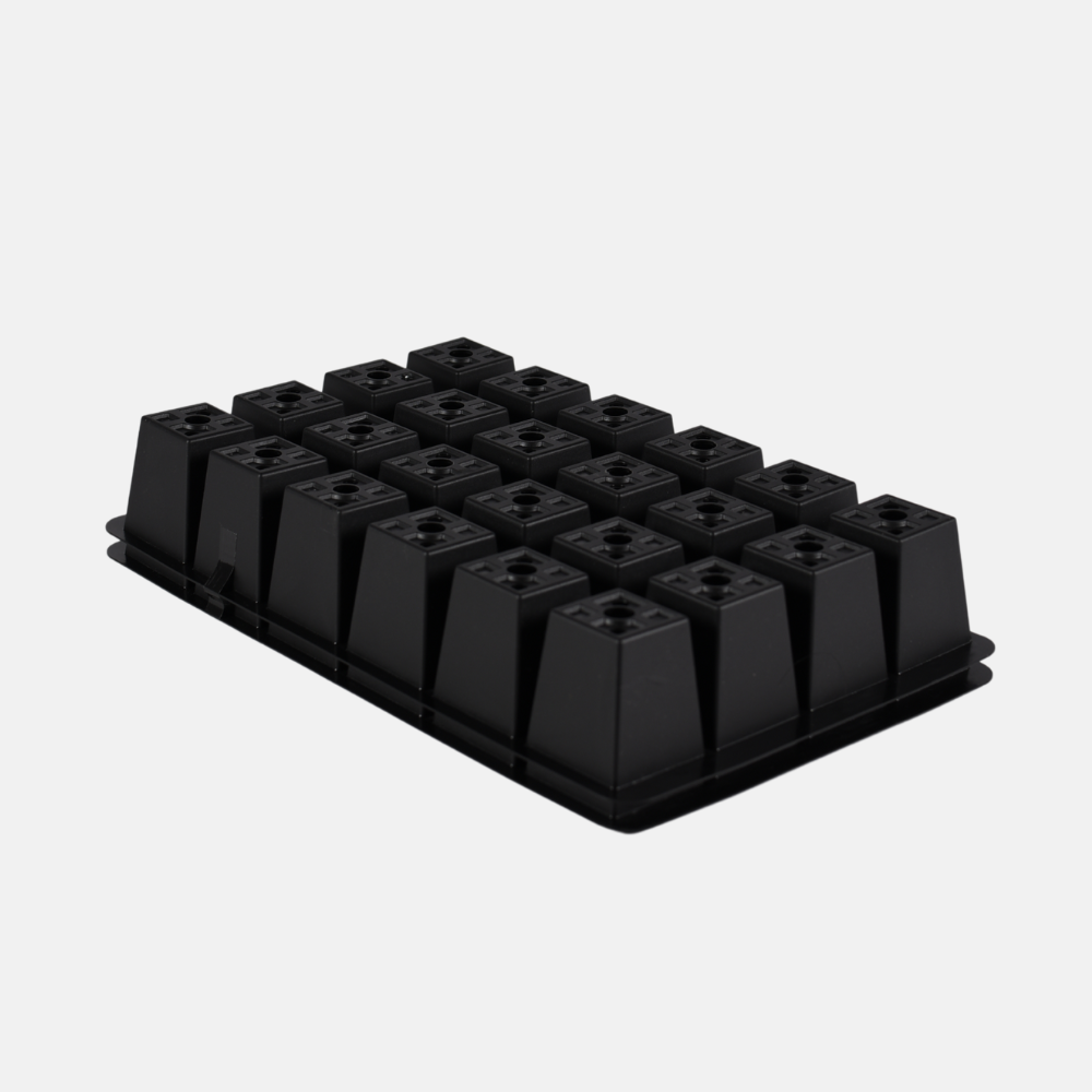 Zaaitray hard kunststof 36,5x22x6 cm - 24 gaten (set van 2)