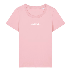 Dames t-shirt 'zuurpruim' geborduurd