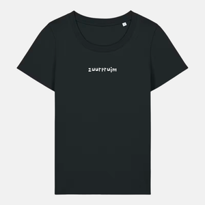 Dames t-shirt - Zuurpruim geborduurd