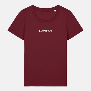 Dames t-shirt - Zuurpruim geborduurd