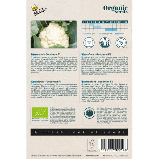 Buzzy Organic Bloemkool Goodman F1 (BIO) - ca. 25 zaden