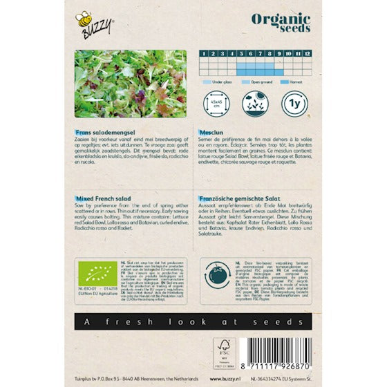 Buzzy Organic French Salad Mix (BIO) - contenu: 1 gramme