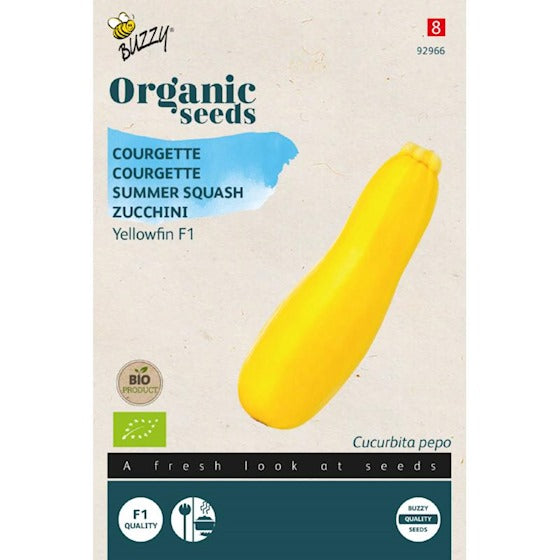 Buzzy Organic Zucchini Yellowfin F1 (BIO) – Inhalt: ca. 7 Samen