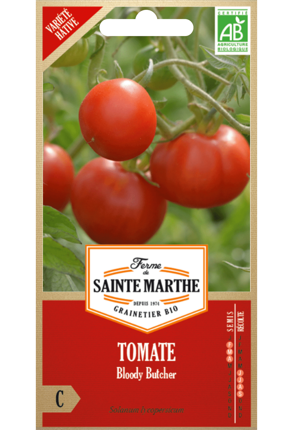 Graines de Tomate Bloody Butcher BIO (variété précoce)