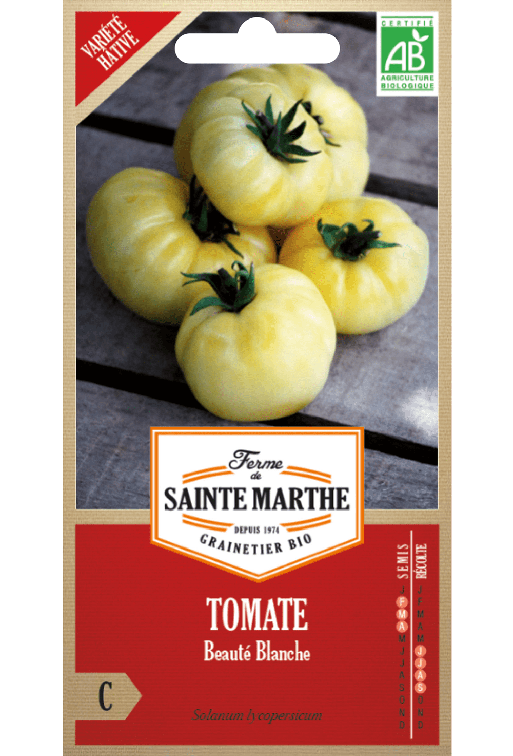 Tomatensamen 'Beauté Blanche' BIO (frühe Sorte)