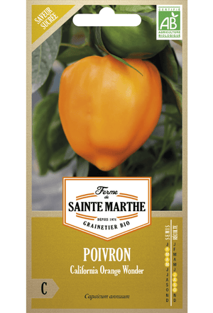 Paprika 'California Orange Wonder' Graines biologiques