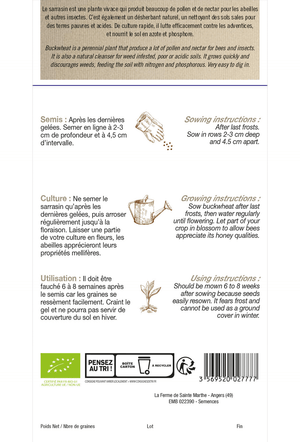 Buchweizen (Fagopyrum cymosum) – für 30 m² BIO-Samen