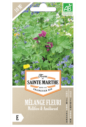 Mélange de fleurs annuelles riche en nectar et amendement de sol - pour 10 m² Graines BIO