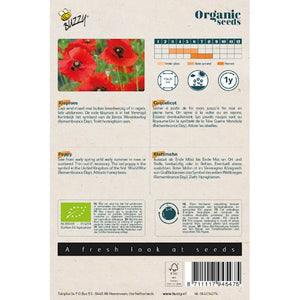 Buzzy Organic Papaver. Klaproos Rood (BIO) - inh.: 0.25 gram