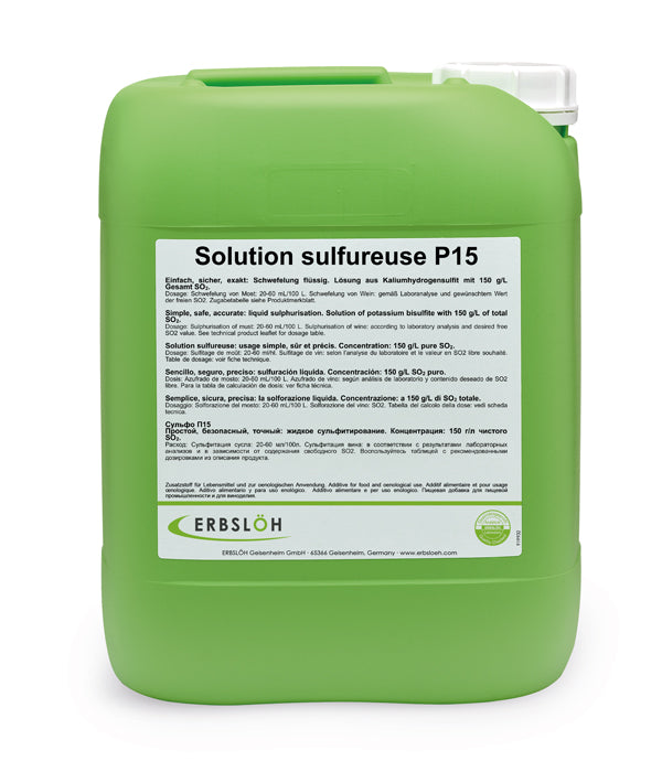 Erbsloh Solution sulfureuse P15 Kalium bisulfiet 1 liter