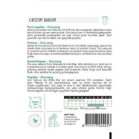 Puntpaprika Ora Long (geel) Hortitops - inh.: 0.1 gram