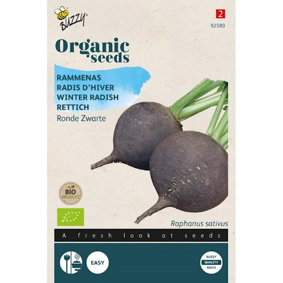 Buzzy Organic Radis Noir Rond Noir (BIO) - contenu: 1 gramme