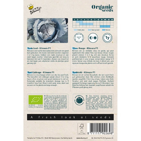 Buzzy Organic Rode Kool Klimaro F1 (BIO) - inh.: 25 zaden