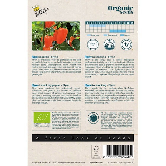 Buzzy Bio-Snack Paprika Flynn (BIO) orange – ca. 4 Samen